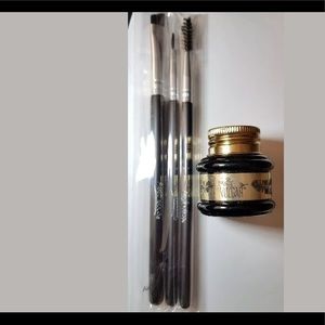 Pretty Vulgar eye liner gel black list & brushes